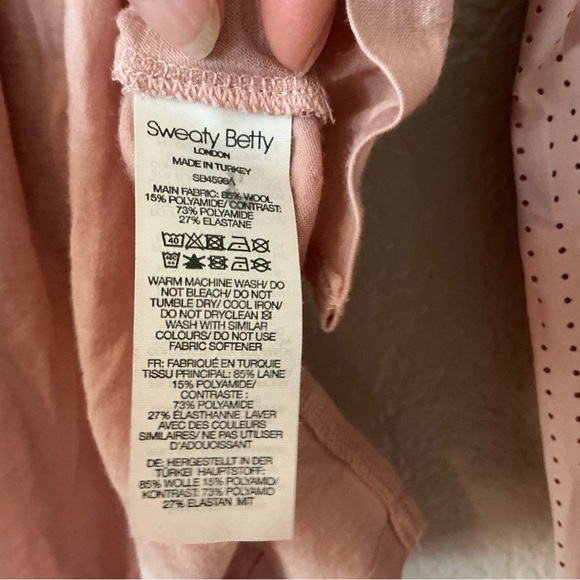 Sweaty Betty Breeze Merino Long Sleeve Athletic Running Top Pink  Medium - Picture 8 of 8